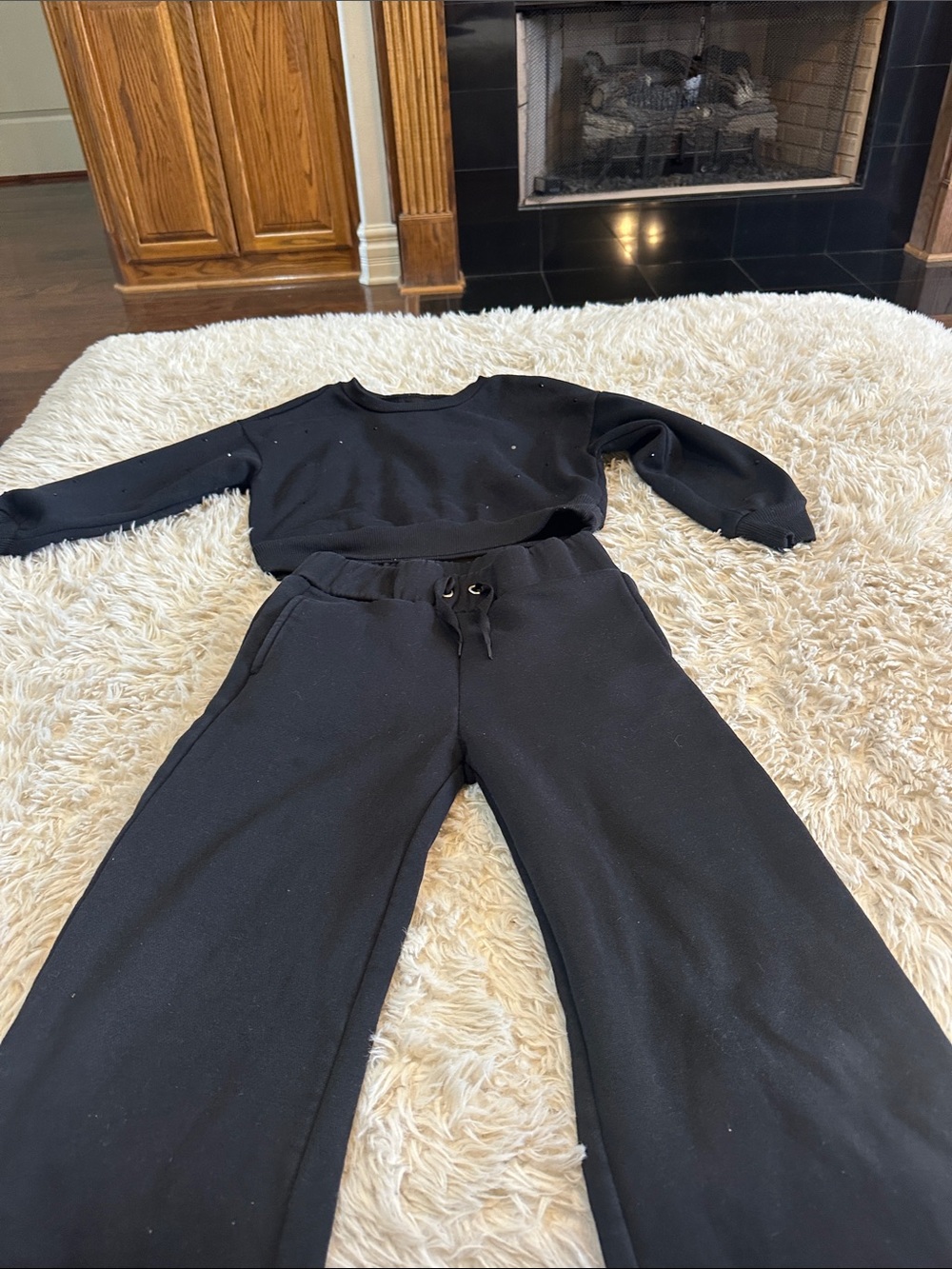Black Kids Matching Sweatshirt & Jogger Set - Unbranded